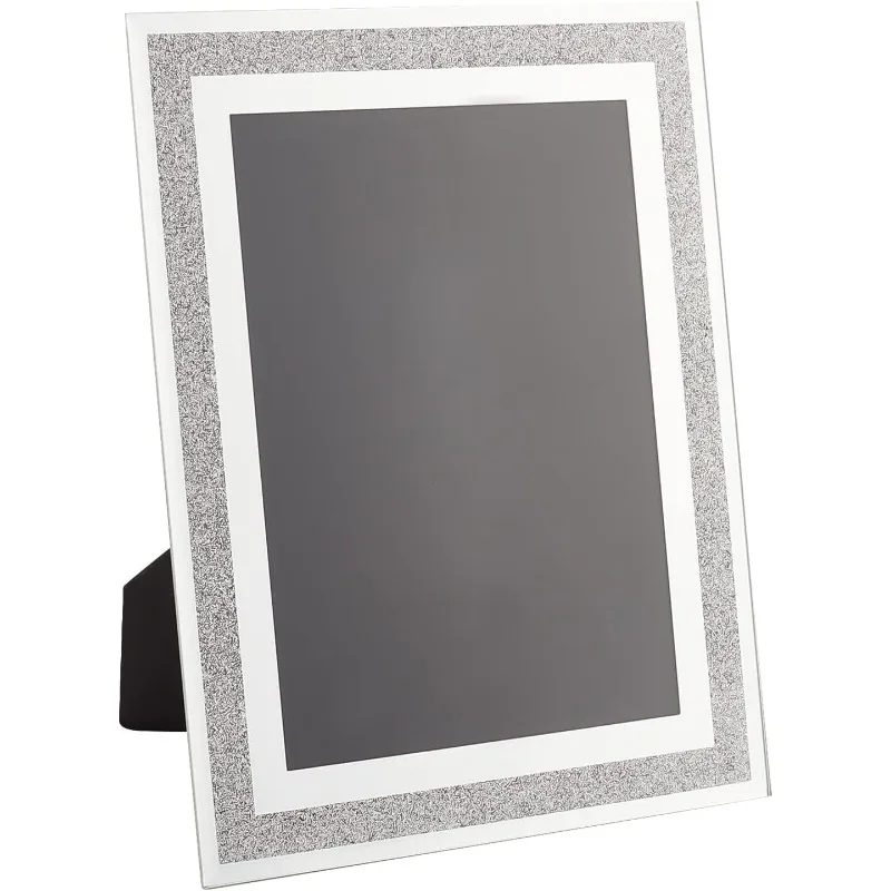 1pcs Glass Picture Frame Glitter Silver Bling Crystal Poster Frame Crushed Diamond Photo Moulding 9 Inch Wide photo frame