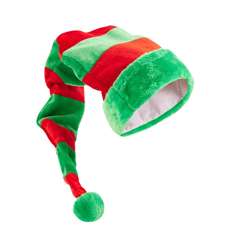 

Рождественская шляпа Elf, очень длинная Праздничная шапка, полосатая шапка Санта, аксессуары для костюма для мужчин и женщин