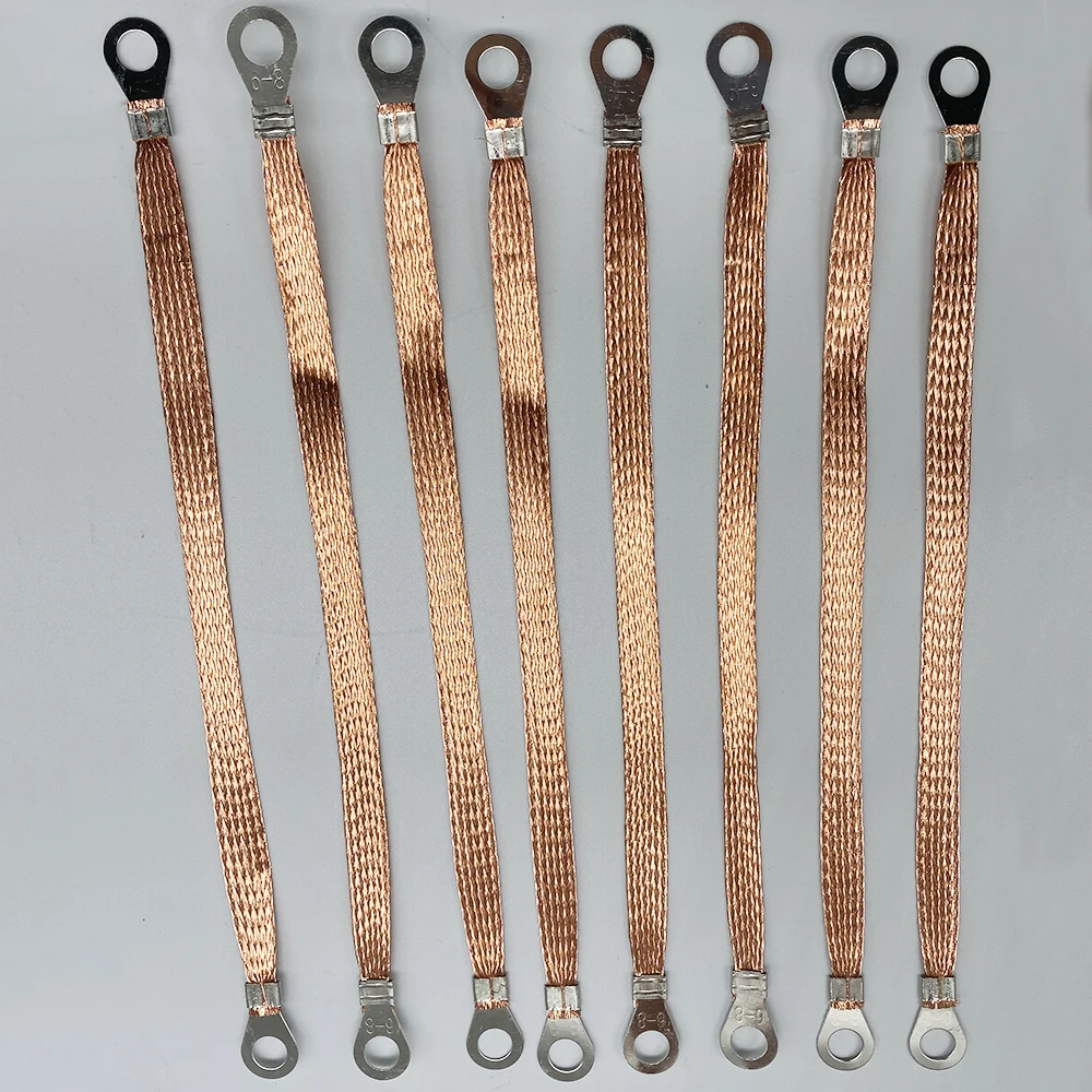 Pure-copper Bridge Grounding Wire Copper Braided Cable Jumper Connection Wire 6 square  All Copper Flange Jumper Wire