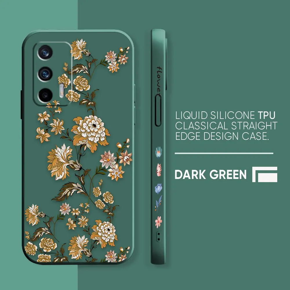 thumbnail image 1 of Case For OPPO Realme 9 8 8I 7 6 5 C21 GT NEO 2 3 5 V15 V25 Colour Simple Liquid Silicone Case The Most Beautiful Flower, 1 of 5