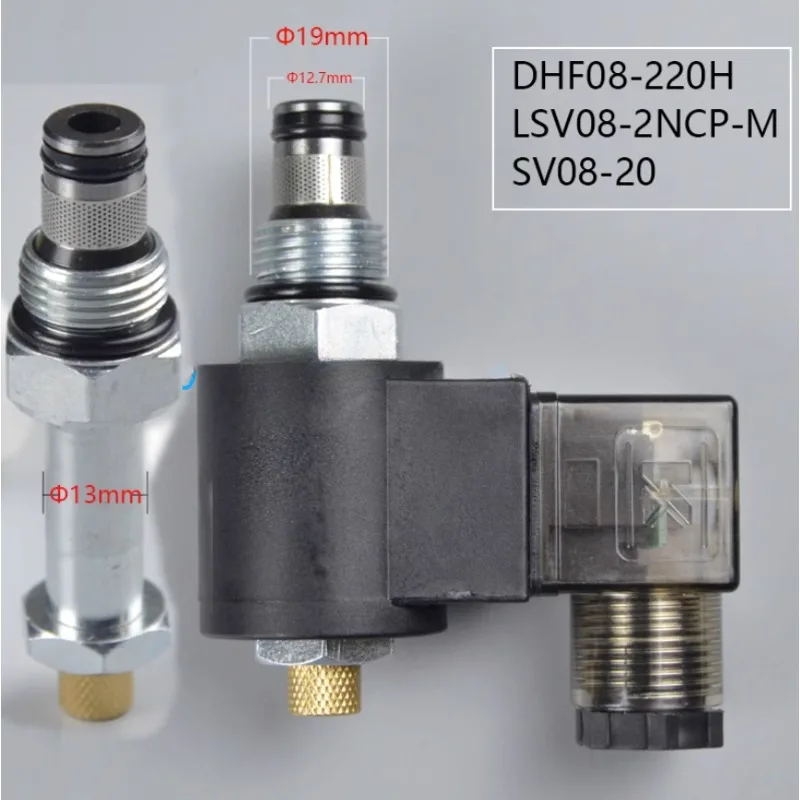 

Hydraulic Threaded Cartridge Solenoid Valve 2 Position 2 Way Normally Closed DHF08-220H LSV08-2NCP-M DC12V/DC24V/AC220V 250bar