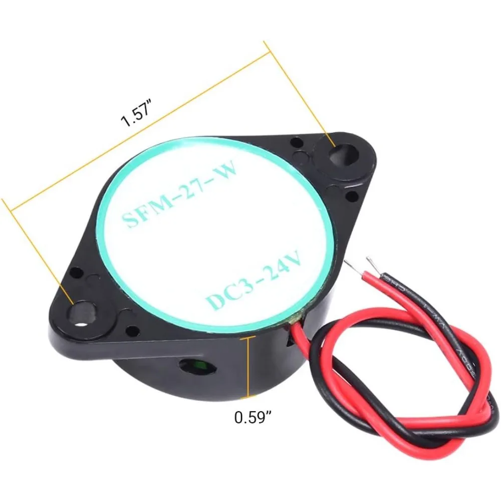 2PCS Icstation 12V 100dB 연속 사운드 피에조 버저 사이렌 오토바이 골프 카트 자동차 알람용