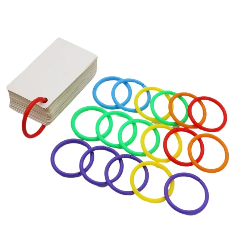 50 Pcs Plastic Ring Binder and Hole Punch DIY Albums Circle Loose-leaf Book Hoops Opening Office Binding Supplies Photo Album