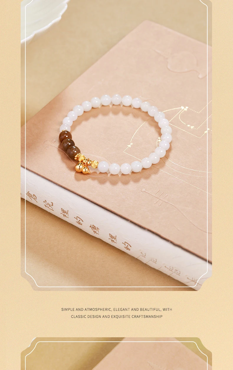 Weißes Hotan-Jade-Armband, luxuriöser, fortschrittlicher Handschmuck für Damen, verstellbar, mehrere Stile, Originalprodukte-Armband – Detail 6