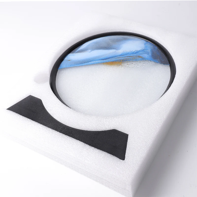 Creative 3D Hourglass with Shelf Deep Sea Sandscape Quicksand Painting Moving Sand Art Picture Home Decor Desk Decorations