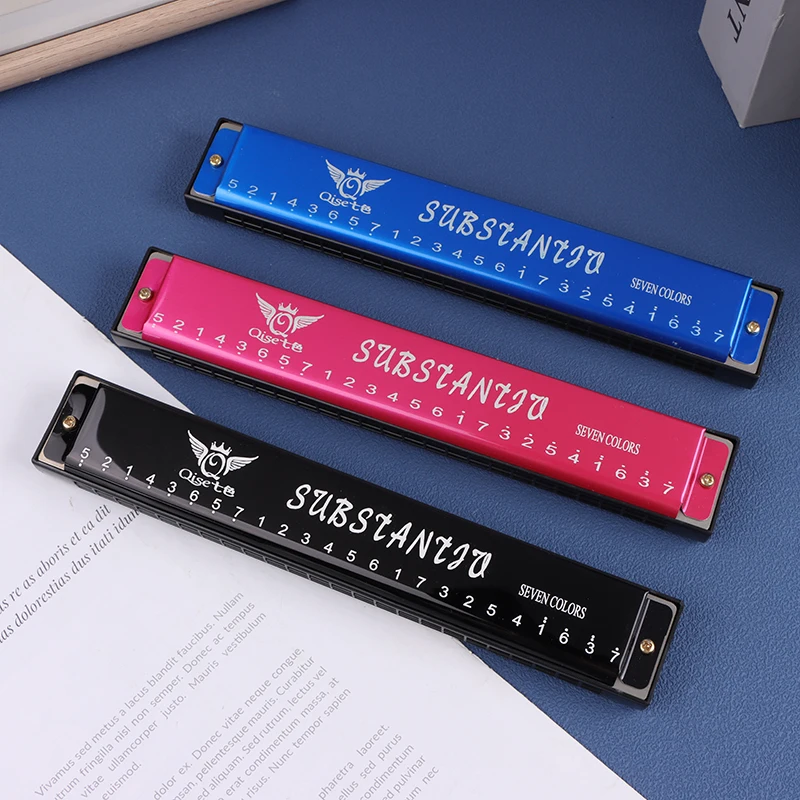 Chromatic Harmonica Diatonic Harmonica Kids Harmonica 24 Holes Professional Harmonica Metal Harmonica Key of C With Case Mouth Metal Organ For Beginners Musical Instruments