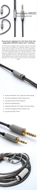 Acoustune ARX220 Audio Cable with 4.4mm Plug Pentaconn Ear 