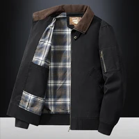 TRAF 2024 Spring Autumn Men's Washed Jacket Jacket Multi-Pocket Cotton Stand-Up Collar Cargo Jacket Men's Business Jacket 2