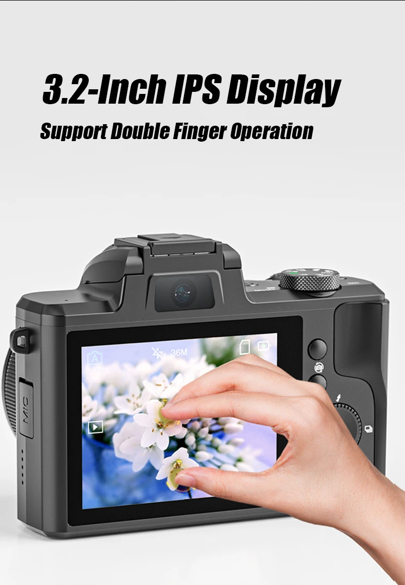 SONIDA 5K DSLR Optical Zoom HD Video Camera 3.2-inch IPS HD Touchscreen Display Digital Camera