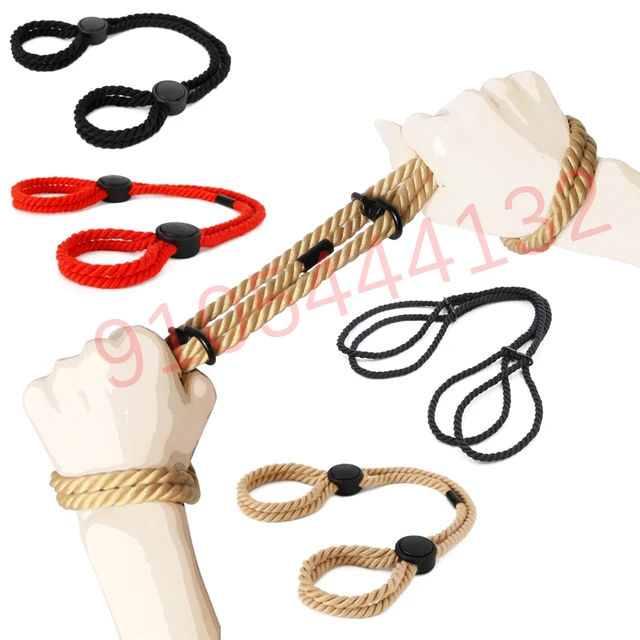 Esposas de cuerda ajustables para adultos, esposas de mano fetiche,  juguetes de encuadernación Bdsm, restricciones sexuales Sm, exóticas, Sexy,  Bondage, juego de esclavo - AliExpress