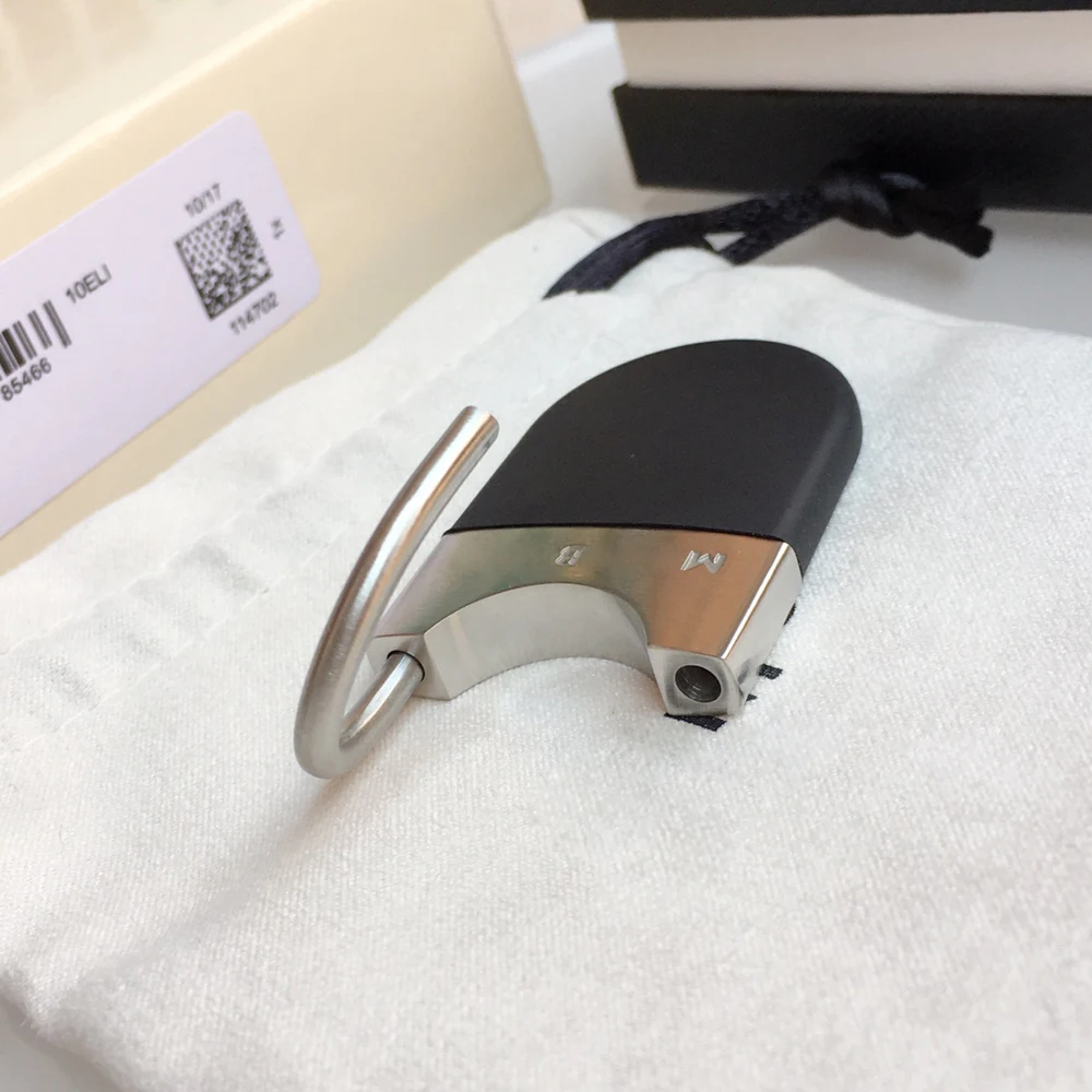 CJS Luxury MB Black Rubber Paint Block Car Key Chain 316 Stainless Steel Ring High Quality Classic Keychain With Box