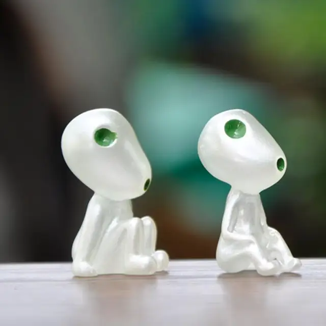 10Db/Set Kawaii Fényes Fa Tündék Játék Kodama Kertészkedés Cserepes Fluoreszkáló Pvc Figufa Elf Tündér - Image 2
