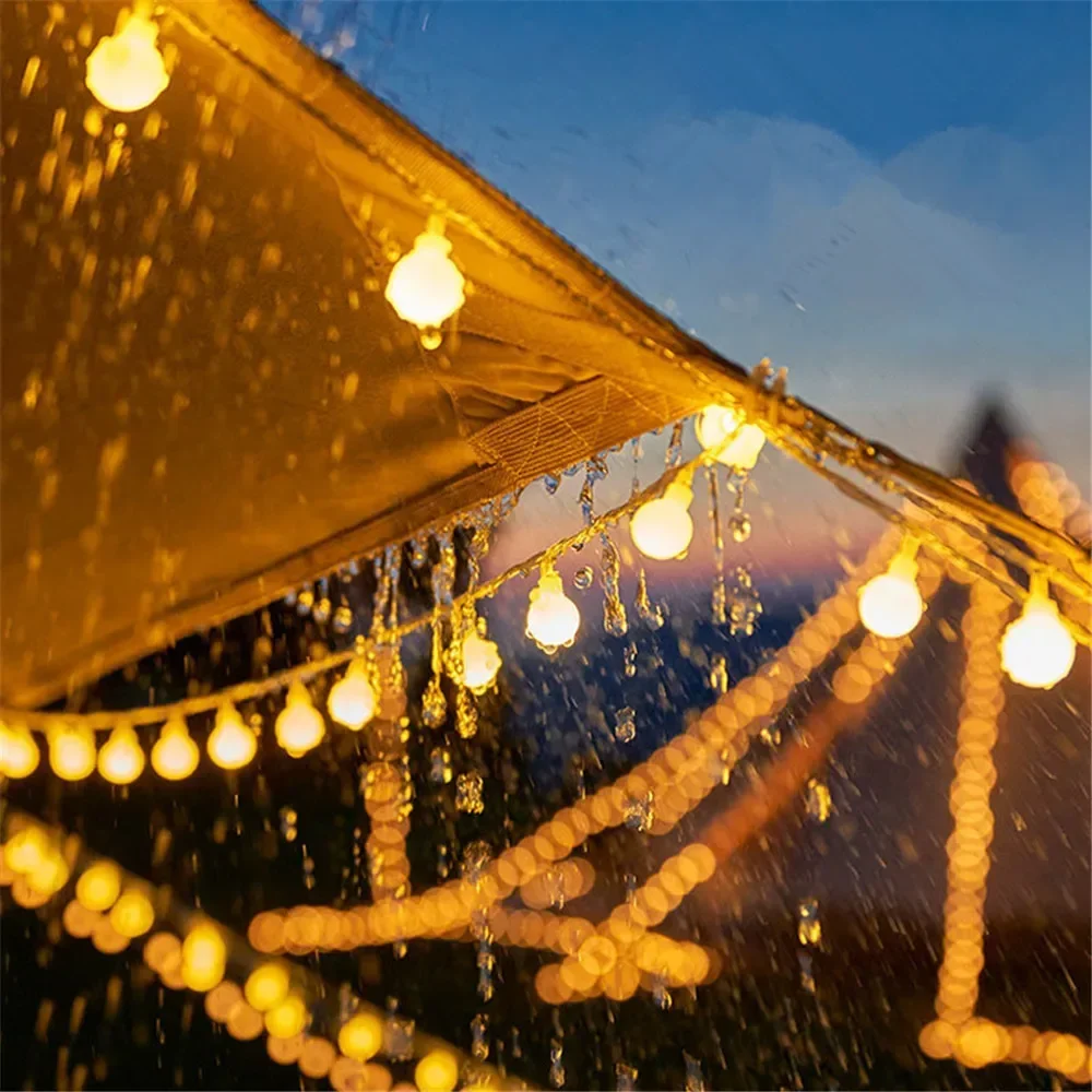 Outdoor Ball LED String Lights Plastic Garden Decoration