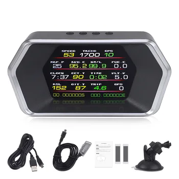 Nuovo Smart P17 HUD Head Up Display Auto OBD2 GPS Diagnostica di bordo Computer Tachimetro digitale Indicatore di tensione Elettronica automatica