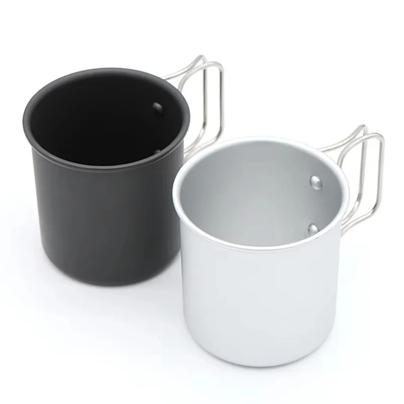 YTYIN 300ML 알루미늄 합금 커피 머그 - 야외 하이킹 및 백패킹을 위한 휴대용 미니 캠핑 컵