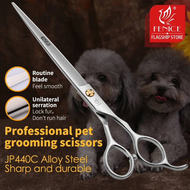 Dog Grooming Scissors Fenice Professional 7.0 /7.5 inch pet grooming dog hair trimmers scissors serrated blade