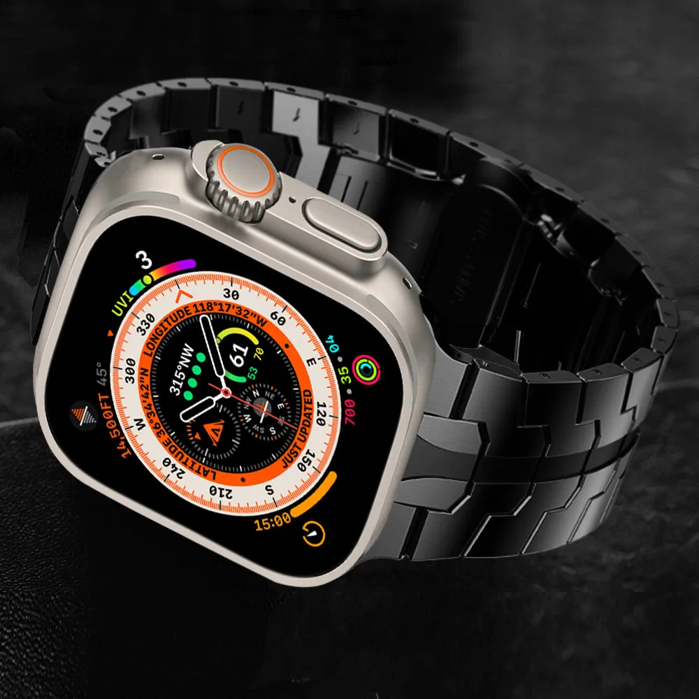 Apple watch용 스테인레스 스틸 밴드, 울트라 49mm 비즈니스 스트랩, 애플 워치 시리즈 8 7 6 5 4 3 45mm