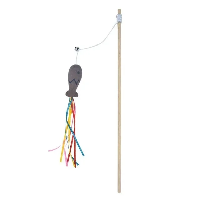 Giocattolo Per Gatti Con Piume - 2 Bacchette Retrattili E 10 Ricariche, Con Campanelli - Foto 2