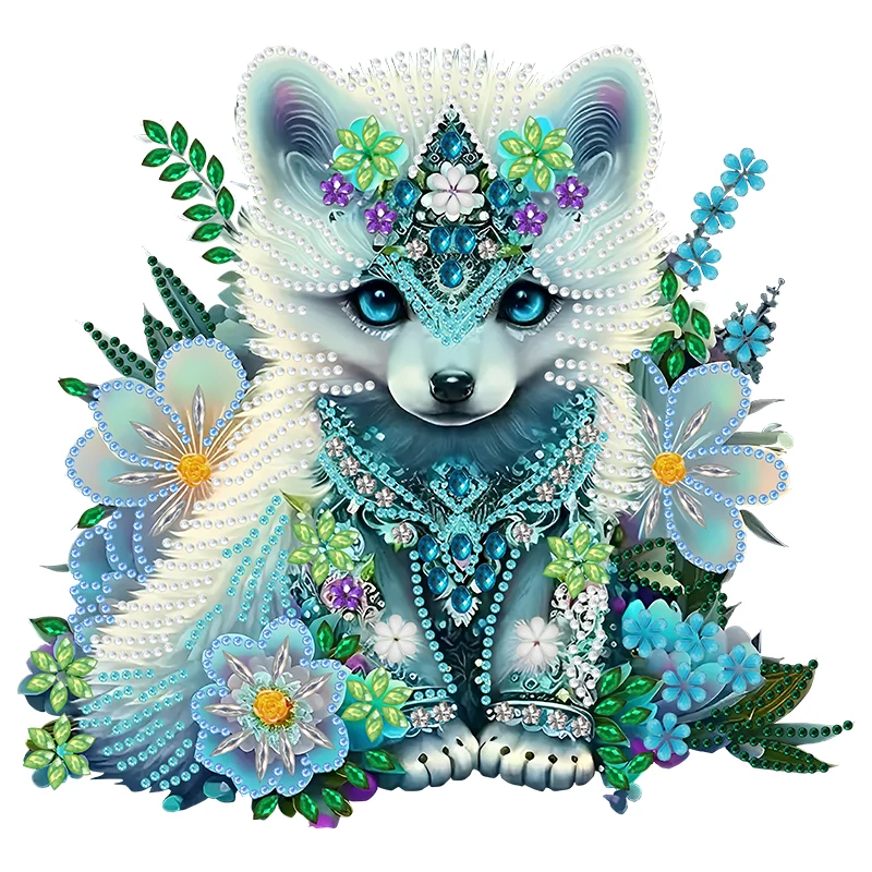 11.8&times;11.8 Inch /30X30cm Painting Set Crystal Rhinestone Fox Set Adult Beginner Party Gift DIY Painting Special-shape