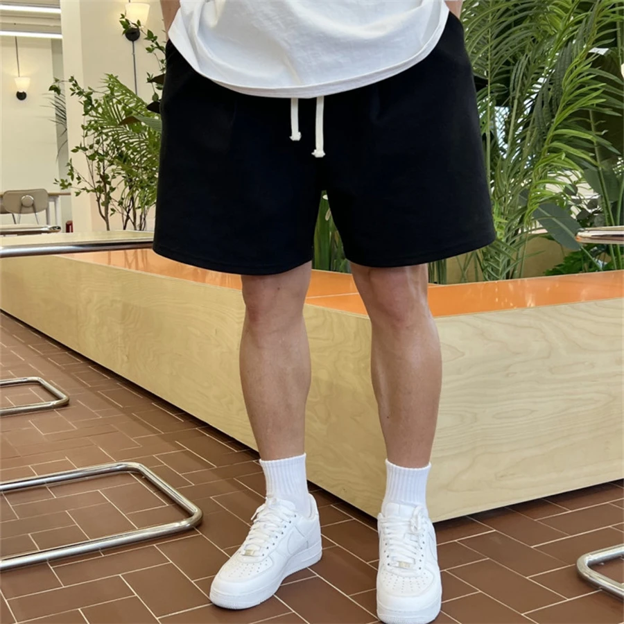 

New Summer Loose Cotton Shorts Man Brand Gyms Knee Length Male leisure Jogger Workout Fitness bodybuilding Short Pants M-XXXL