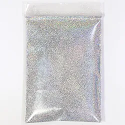 Laser Silver Holographic Chrome Nail Powder - Extra - Fine Glitter for Mirror Effect Nail Art, 50g (Diamond silver)