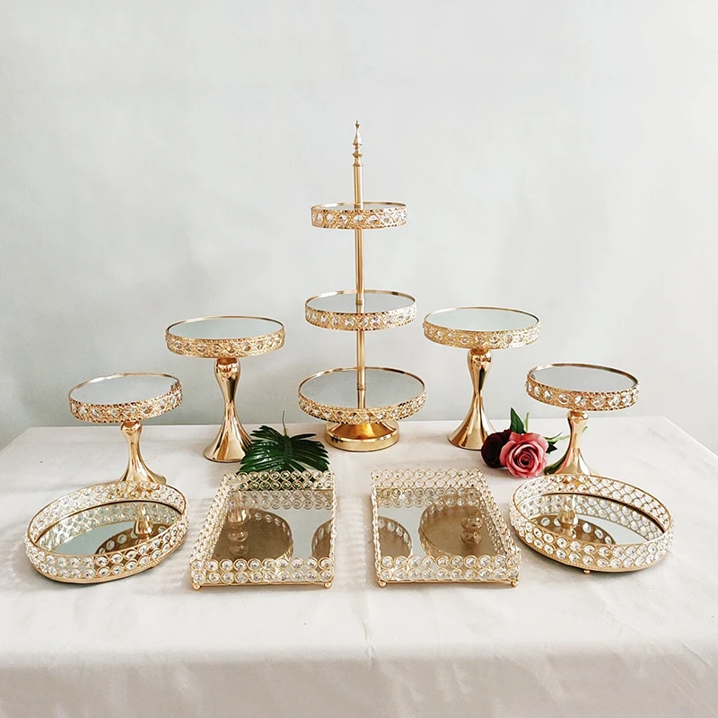 Cake stand dessert stand 3pcs-14pcs/lo Gold antique metal cake stand, Round cupcake stands, Wedding birthday party dessert cupcake pedestal/Display/Plate