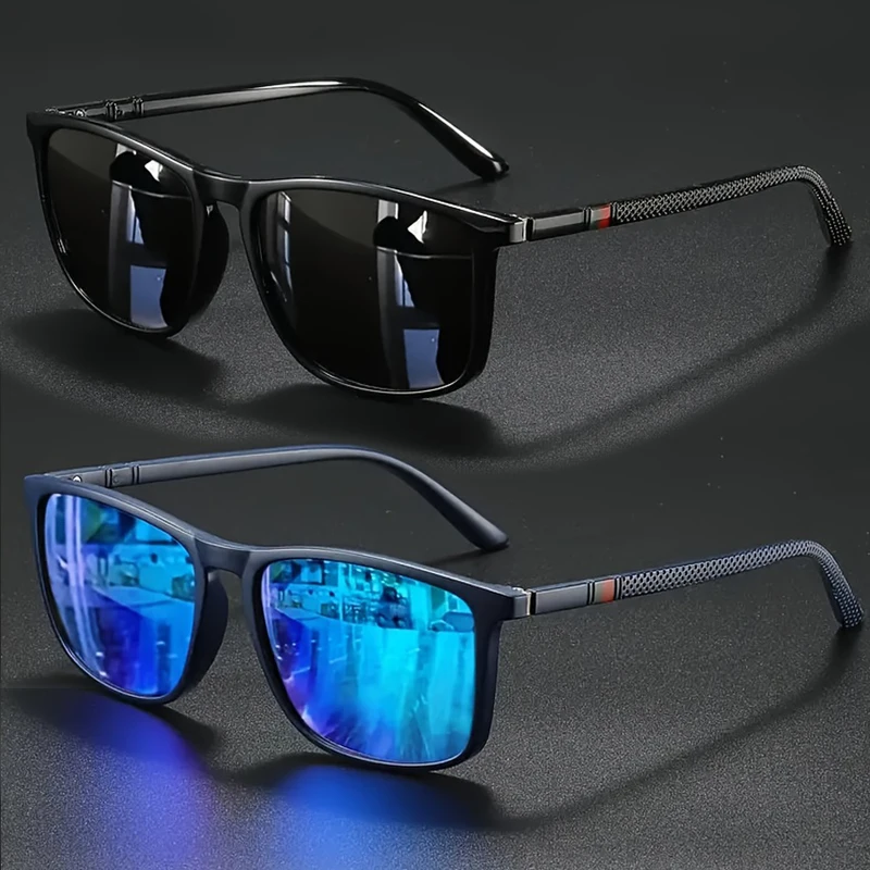 2 3pcs Square Vintage Cycling Sunglasses Men Women Travel Driving Fishing...