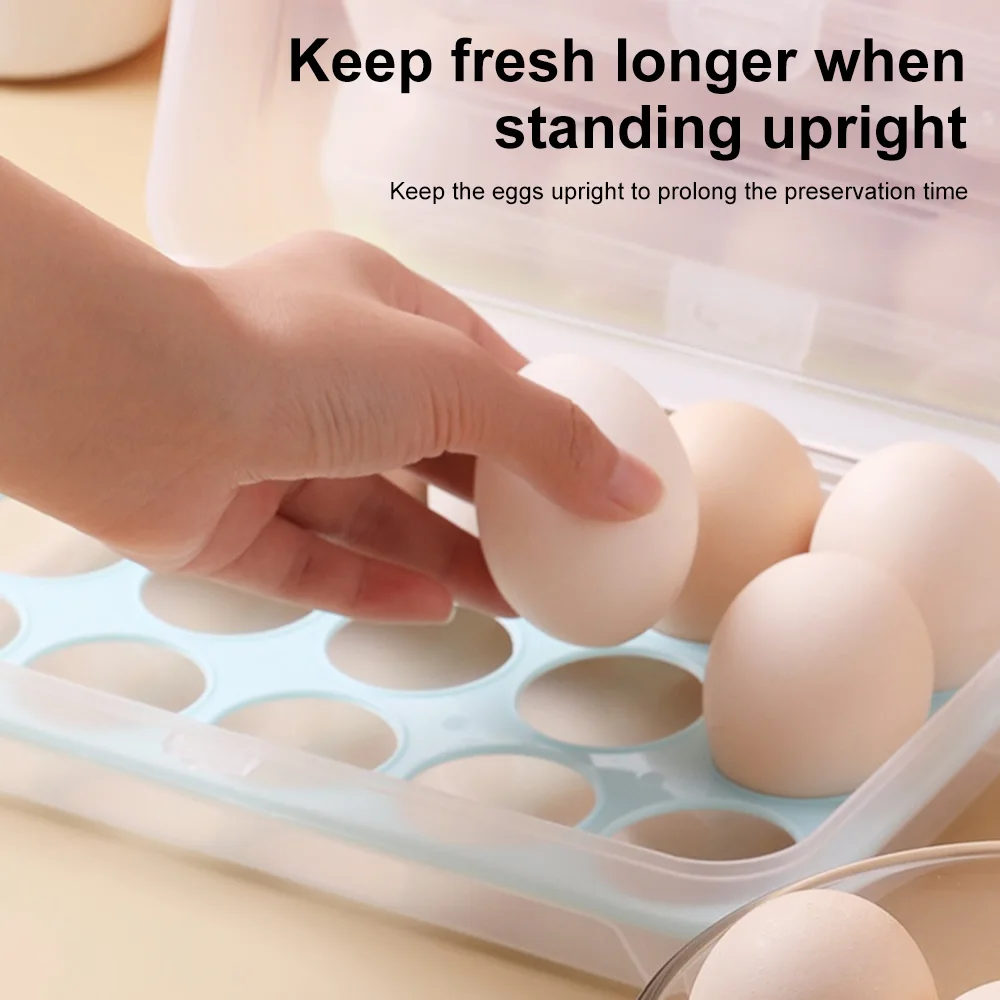 15 Grid Egg Storage Box Egg Box Tray with Lid Drawer Carton PP Cases Refrigerator Cases Compartment Storage Rack storage box kitchen storage box egg storage box food storage container food storage box rice storage box egg storage container