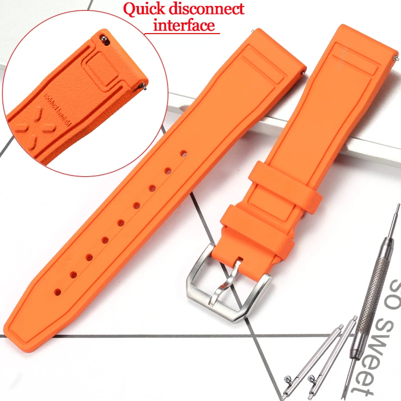 thumbnail image 1 of Correa de caucho fluorado para reloj de repuesto IWC Pilot para hombre, 20, 21 y 22 mm, resistente al agua, con hebilla deportiva, accesorios para reloj, 1 of 5