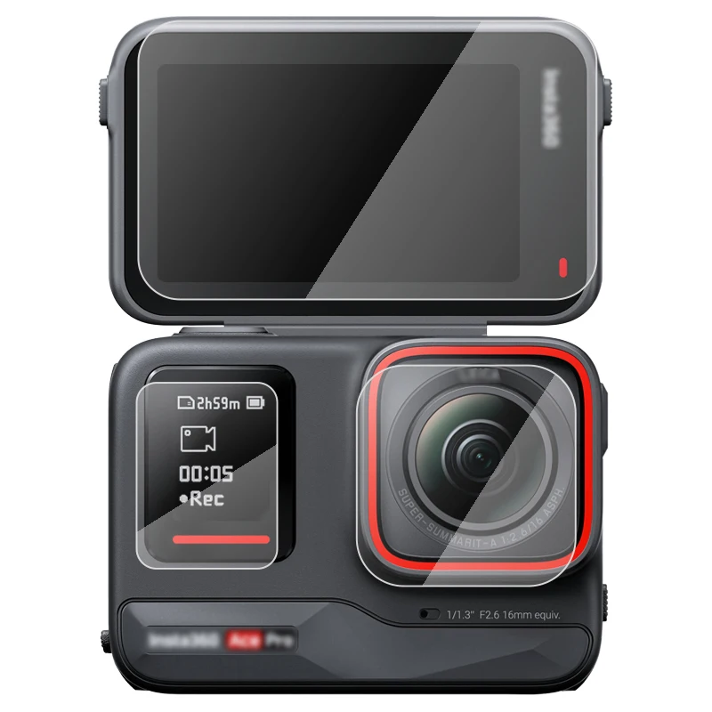 JJC 초박형 유리 화면 보호기, Insta360 Ace Pro 액션 스포츠 카메라용 보호 필름, HD 클리어 커버리지 보호