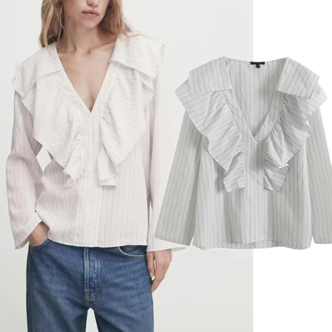 Withered French Retro Rural Style Layered Ruffled Cotton Shirt For Women Autumn Long Sleeved Shirt Top raymond depardon rural