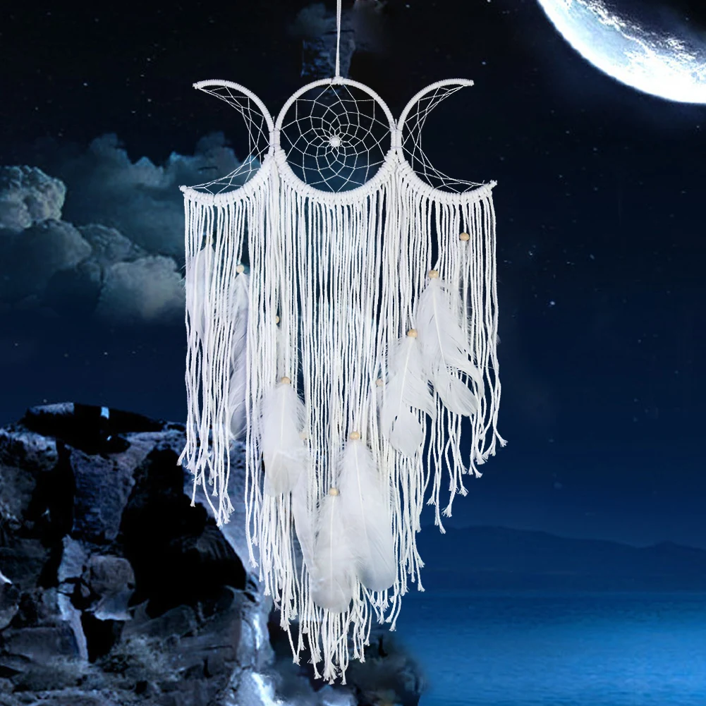 

Белая Европа ручная работа Луна богиня Ловец снов любовь и исцеление подарок Сделай Сам Тканое украшение для дома искусственное ремесло ручной работы