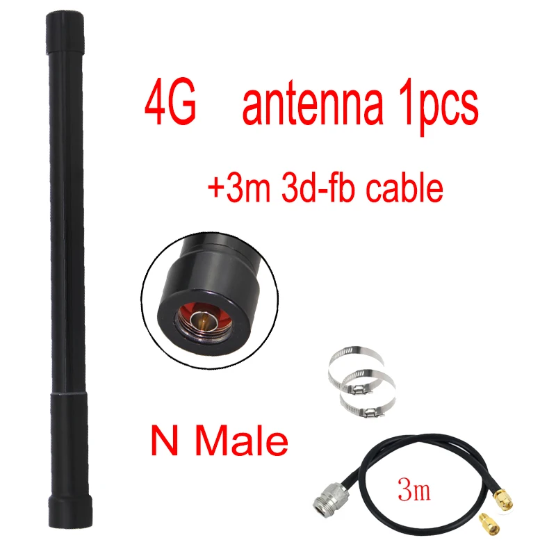 Waterproof High-Gain Omnidirectional Antenna with Optional Interface Cable (600 - 6000 MHz)