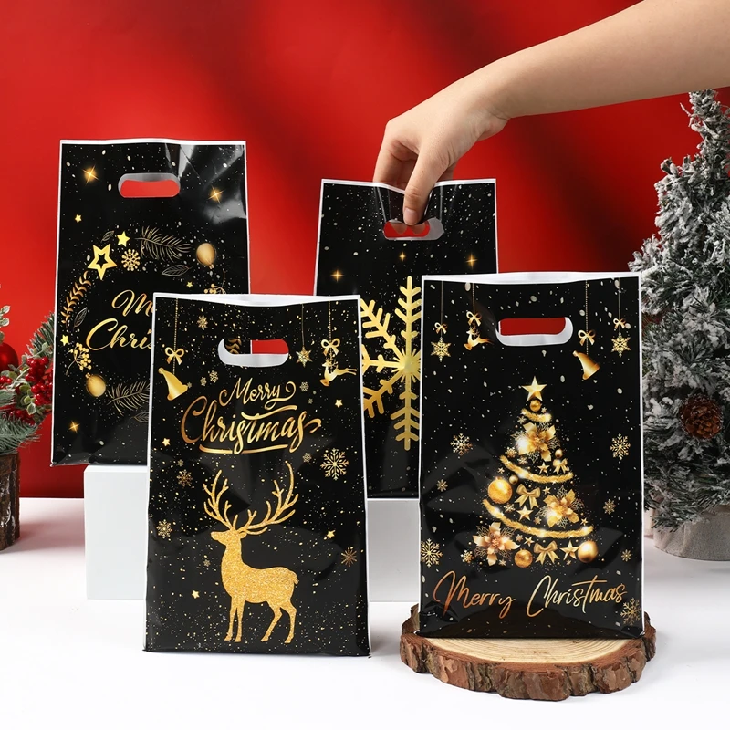 10/25/50 Stück Weihnachtsgeschenk Handtaschen Weihnachtsfeier Dekoration 2023 Weihnachten Weihnachtsmann Süßigkeitentüten Navidad Natal Neujahrsgeschenk 2026 – Detail 1
