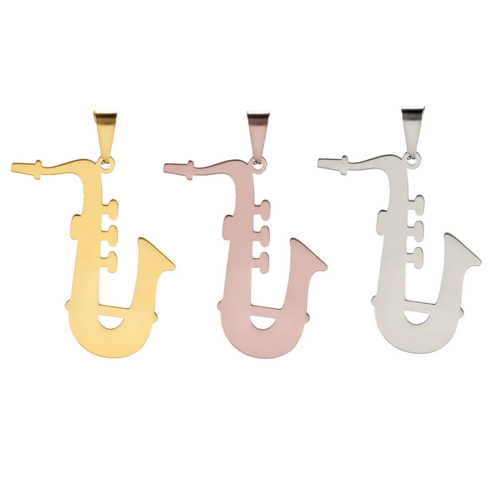 

5pcs/Lot Saxophone Charms For Jewelry Making Stainless Steel Musical Instrument Charm Pendants Diy Handmade Necklace Accessories