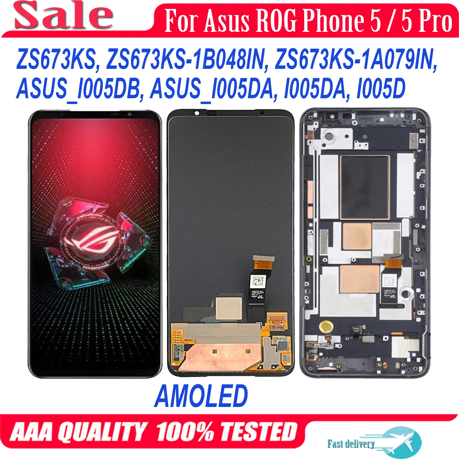 Оригинальный дисплей AMOLED для ASUS ROG Phone 5 Pro LCD Rog5 ZS673KS ZS676KS I005DA I005DB