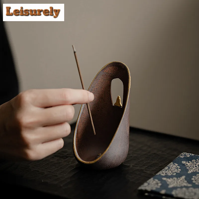 Creative  Odhisattva Shadow Ceramic Thread Incense Burner Zen Censer Burner Insertion Holder Aromatherapy Seat Tea Ceremony