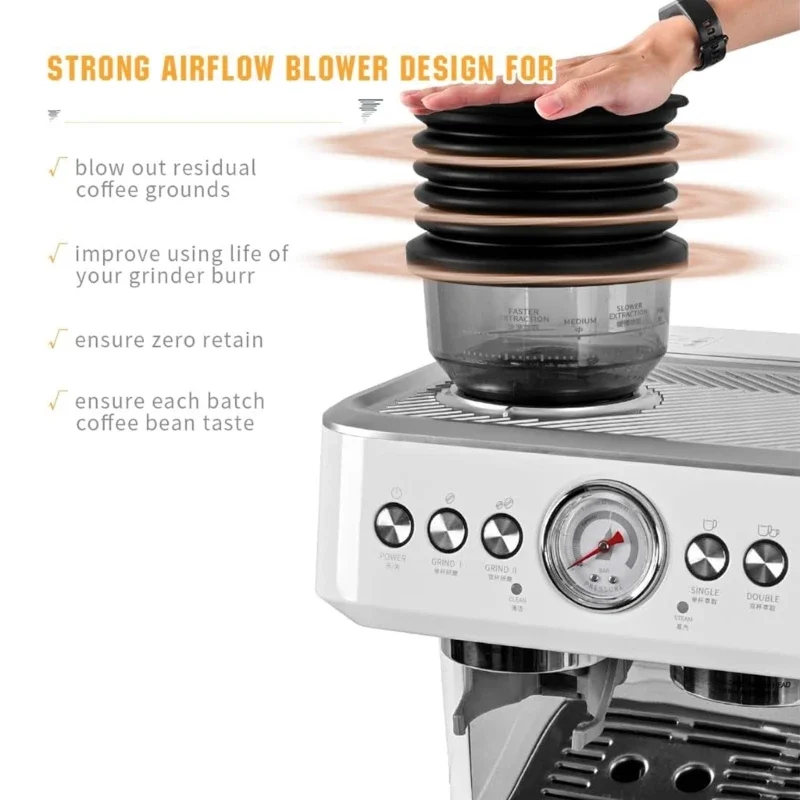 Single Dose Hoppers Bellows for Baratza Grinder ESP/Virtuosa+ Silicone Coffee Hoppers Blower Coffee Grinder
