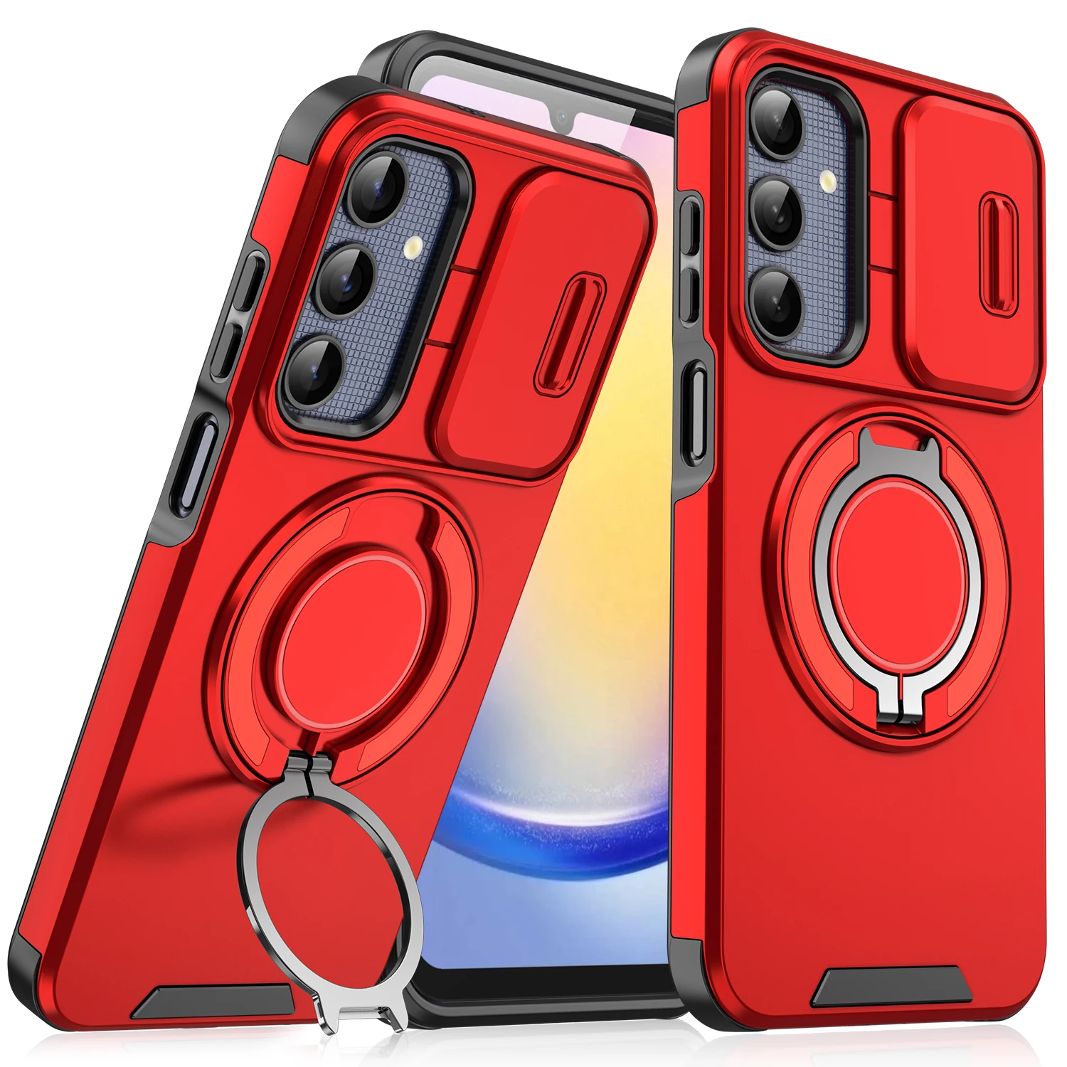 Rugged Armor Magnetic Bracket Slide Camera Protection Phone Case