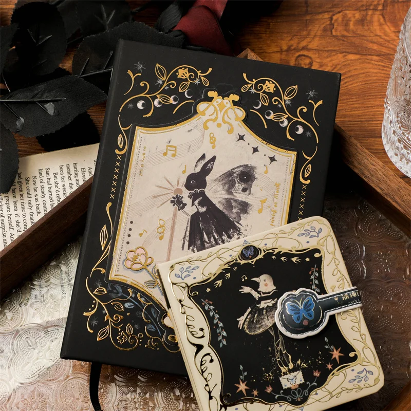 Livro de Fivela Magnética de Nota Gótica a5 Hand Ledger Alto Valor Requintada Arte Retro Pequena Personalidade Presentes Criativos Novo - Imagem 2