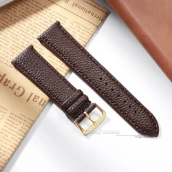 Elegant Ultra - Thin PU Leather Watch Band - Women's Universal Replacement Strap - 20mm (Brown - gold)