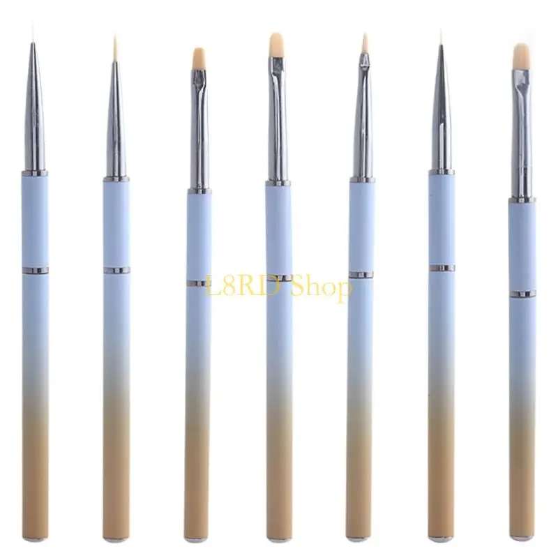L8RD 6Pcs Nails Art Brushes Nails Gel Polishing Painting Brush Drawing Pen Liner Brush Dotting Pen for Gel