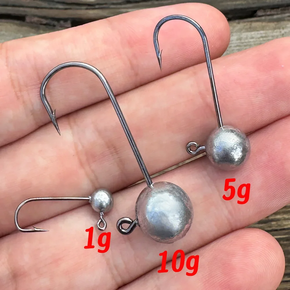 Kit hameçons métalliques Jig Head 1g à 10g - 5 à 20 pièces pour pêche au leurre souple