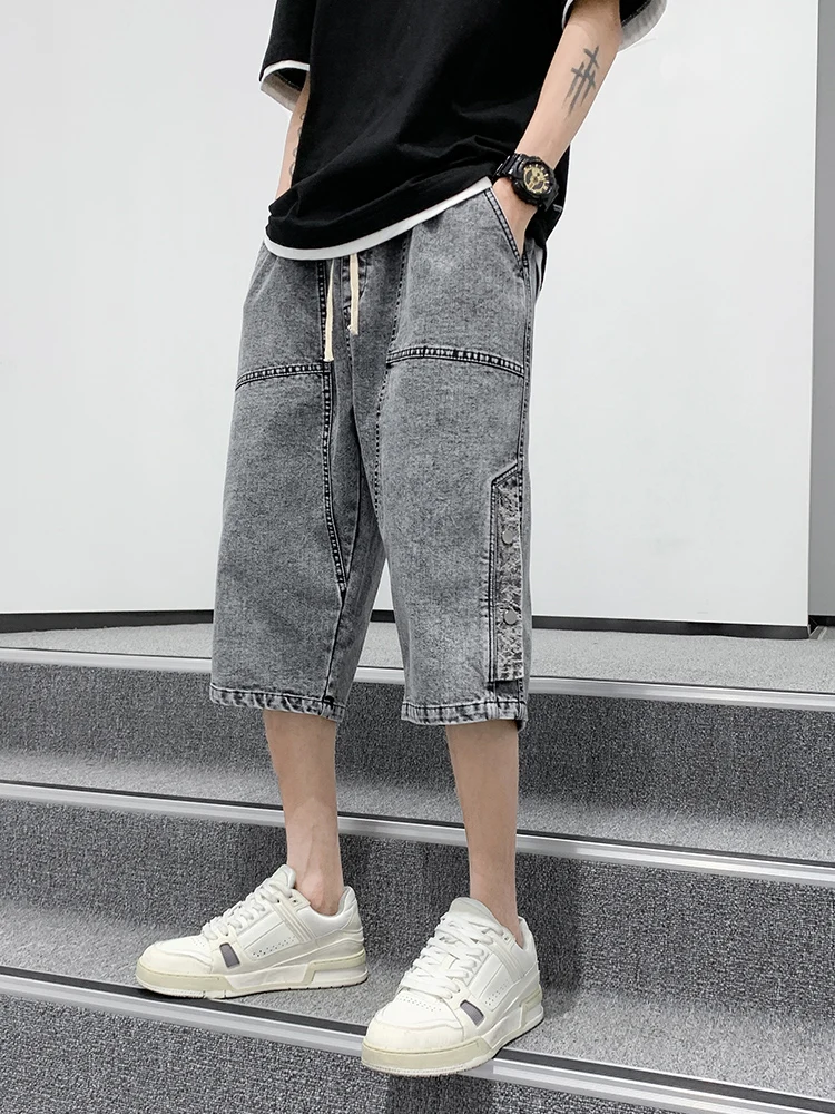 Summer Short Jeans Breeches 2023 New Hip Hop Streetwear Baggy Denim Shorts Cotton Casual Straight Capris Pants Plus Size 8XL