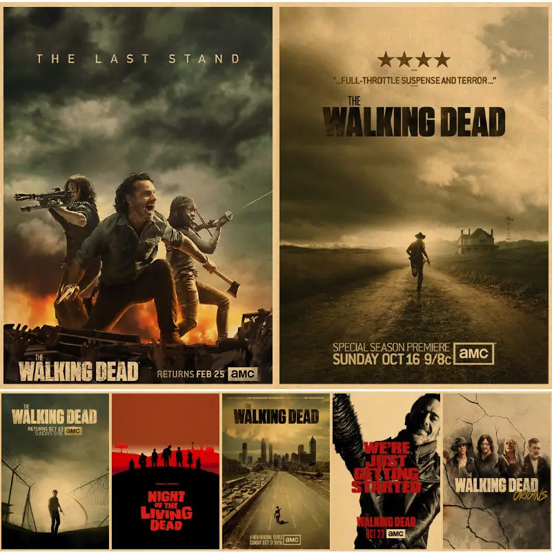 Hot The Walking Dead Season 7 Classic Movie Kraft Paper Poster Bar Cafe  Living Room Dining Room Wall Decorative Paintings - AliExpress