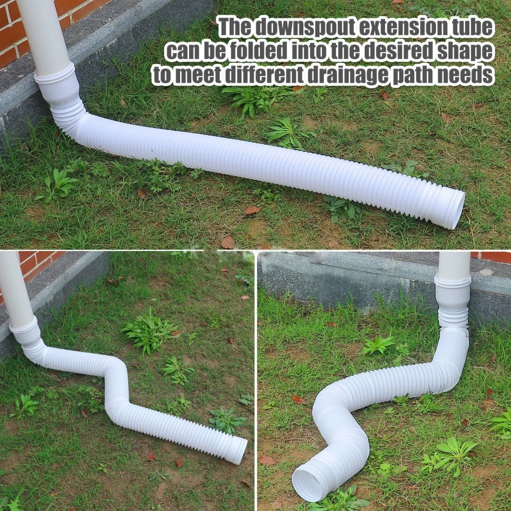 Rain Gutter Downspout Extensions Connector Down Spout House Gutter Flexible for Rainwater Drainage System Accessory Adjustable
