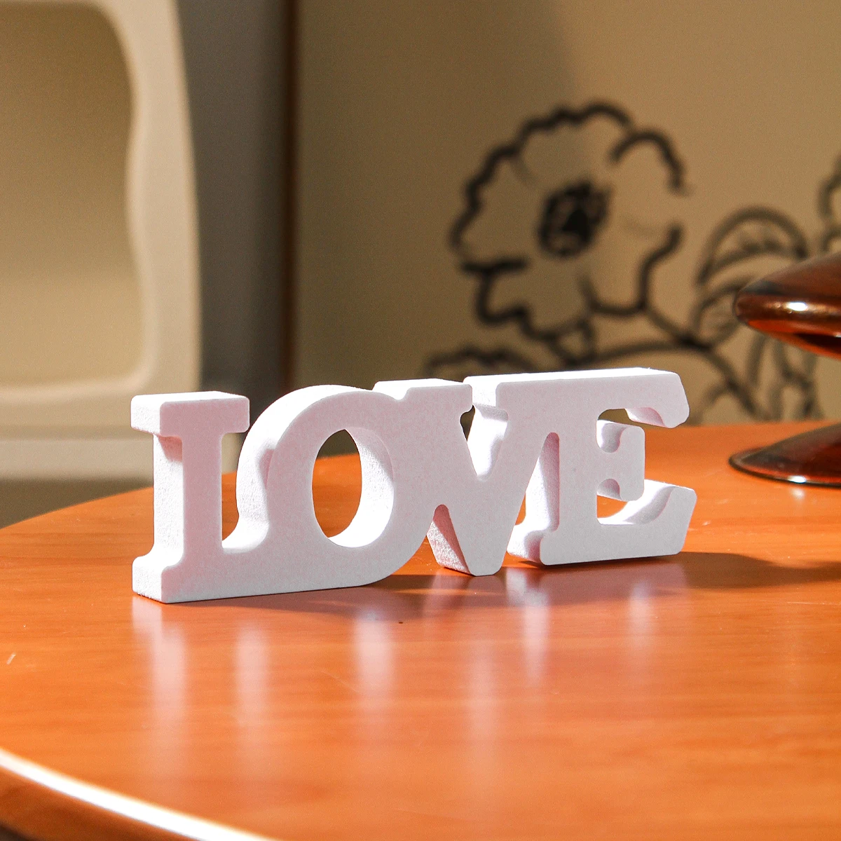 1PC, simple white LOVE desktop decorative item, Xuefu board material home decoration letter plate