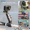Camera Clamp Mount for GoPro DJI Insta360 Dual 360°Ball Head Magic Arm Universal Holder Bike Handlebar Motorcycle Bracket 6