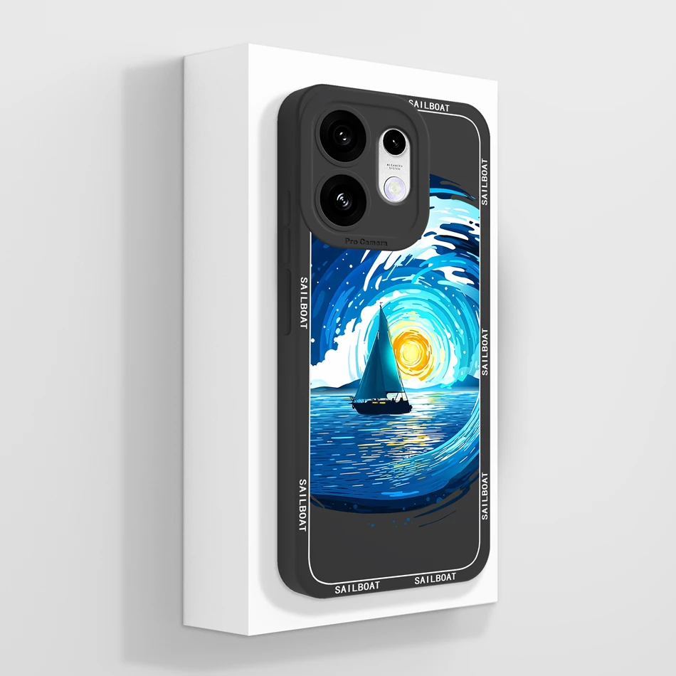 Elegant Chinese Ink Floral Soft Silicone Phone Case - Full Coverage Bumper Protection