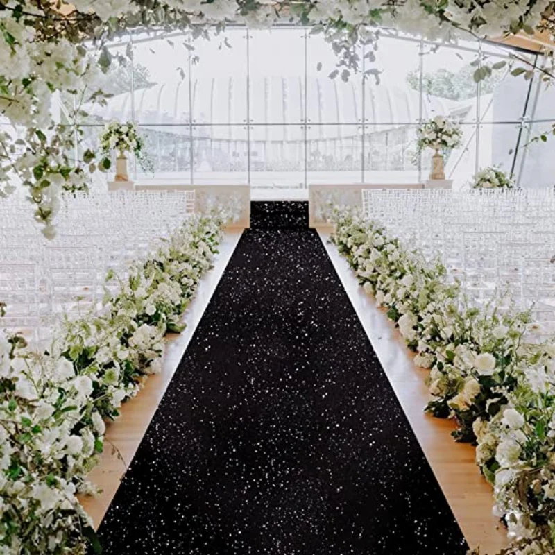 Wedding carpet Valentine's Day Red Carpet Corridor Runway Indoor and Outdoor Christmas Gratitude Decoration Halloween Personality Black Carpet